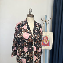 Charger l'image dans la galerie, Chemise en soie à fleurs rose et brune Laura Urbinati