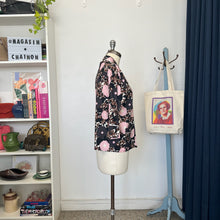 Charger l'image dans la galerie, Chemise en soie à fleurs rose et brune Laura Urbinati