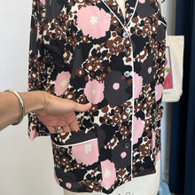 Charger l'image dans la galerie, Chemise en soie à fleurs rose et brune Laura Urbinati