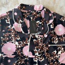 Charger l'image dans la galerie, Chemise en soie à fleurs rose et brune Laura Urbinati