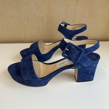 Charger l'image dans la galerie, Sandales à talon en suède bleu Jimmy Choo