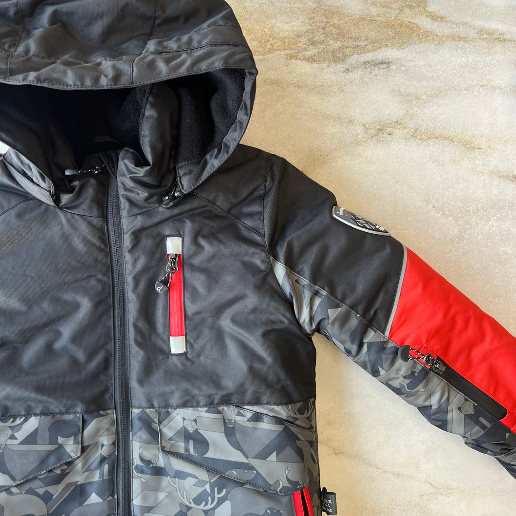 Manteau d'hiver gris et animaux de la forêt Deux par Deux 4-10 ans