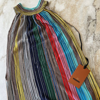 Robe sans manches à rayures verticales multicolores Missoni