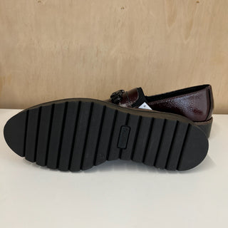 Chaussures loafers en cuir rouge bordeaux Imac
