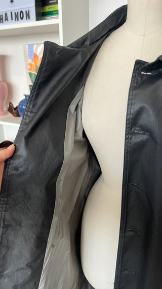 Manteau long mi-saison ciré M0851