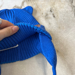 Tuque mi-saison tricot bleu Deux par Deux 6/12 mois