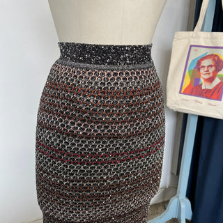 Jupe crayon en maille rayée à paillettes Missioni