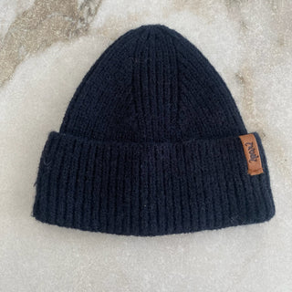 Tuque mi-saison tricot pour enfants Deux par Deux noir