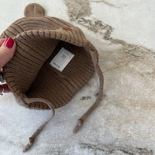 Tuque mi-saison tricot brun/beige Deux par Deux 18/24 mois