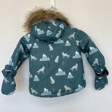 Charger l&#39;image dans la galerie, Manteau d&#39;hiver bleu montagnes et loups Deux par Deux
