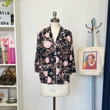 Charger l'image dans la galerie, Chemise en soie à fleurs rose et brune Laura Urbinati
