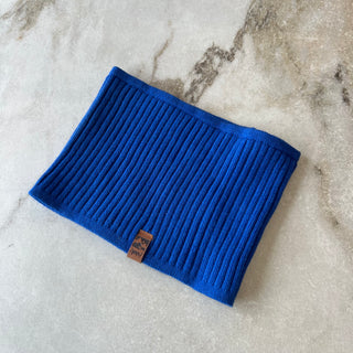 Cache-cou mi-saison tricot bleu Deux par Deux