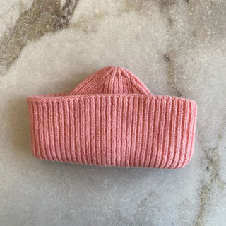 Tuque mi-saison tricot rose Deux par Deux