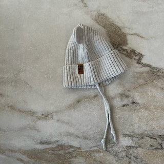 Tuque mi-saison tricot gris Deux par Deux 6/12 mois
