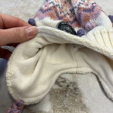 Charger l'image dans la galerie, Tuque hiver pour enfant crème et mauve Deux par Deux
