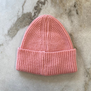Tuque mi-saison tricot rose Deux par Deux