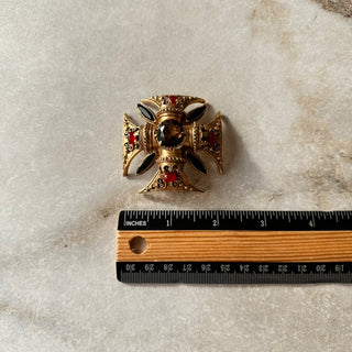 Broche vintage croix de Malte Florenza