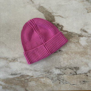 Tuque mi-saison tricot rose Deux par Deux 10/14 ans