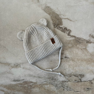 Tuque mi-saison tricot gris Deux par Deux 6/12 mois