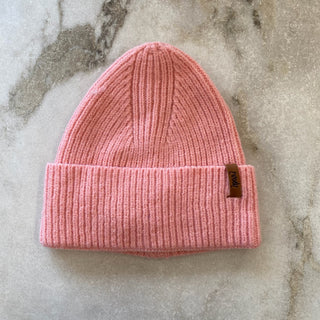 Tuque mi-saison tricot rose Deux par Deux