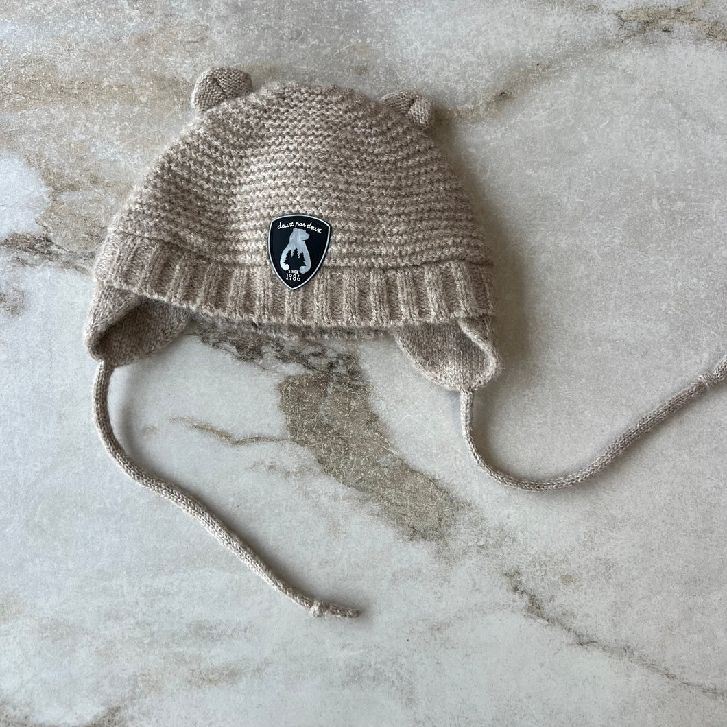 Tuque hiver beige petites oreilles pour enfants Deux par Deux