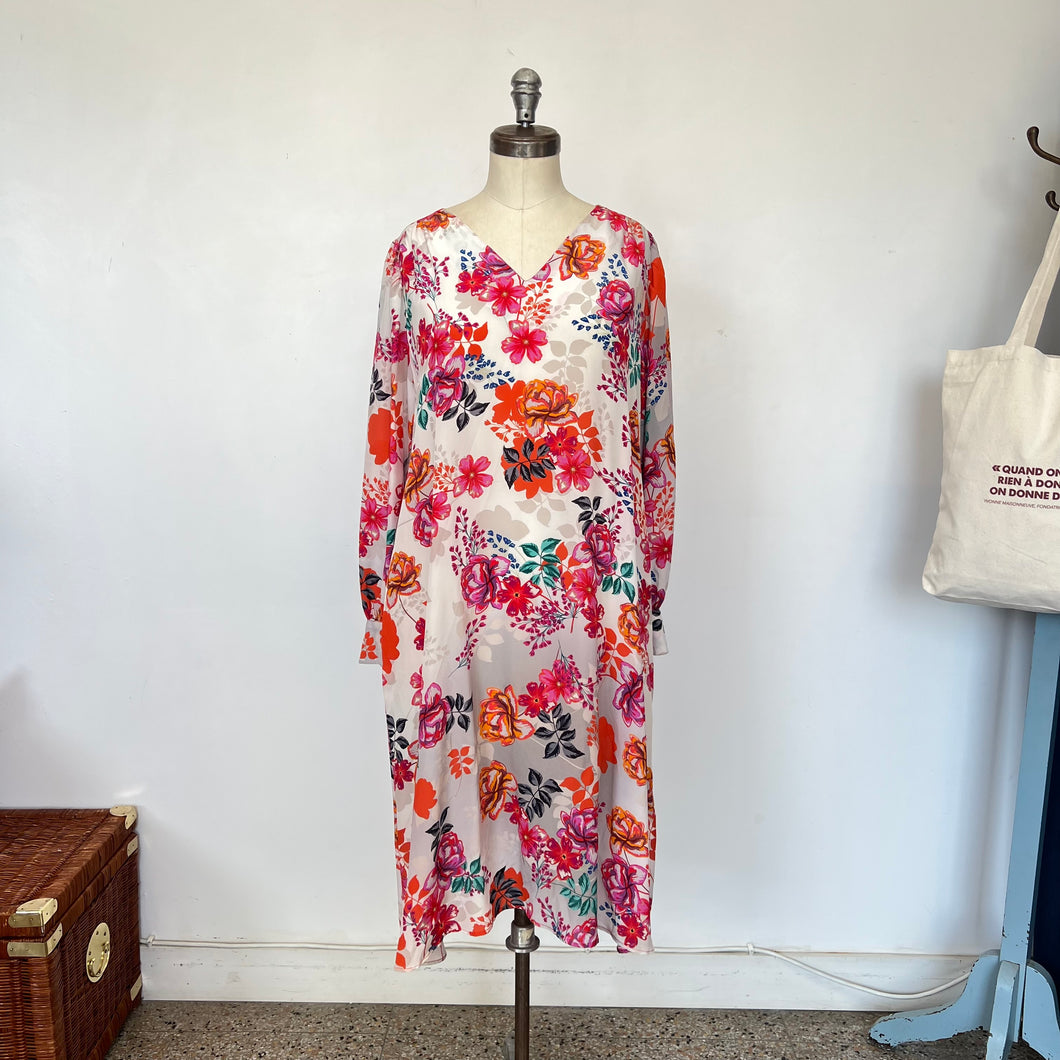 Robe en soie Max Volmary fleurie