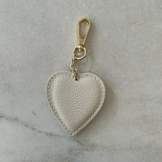 Porte-clé coeur beige