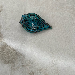 Pendentif bleu verre soufflé