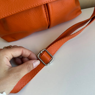 Sac bandoulière en cuir orange