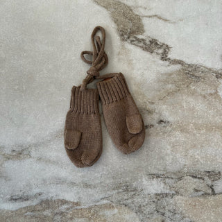 Mitaines mi-saison tricot brun/beige Deux par Deux 18/24 mois