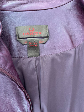 Veste de cuir rouge vin Danier