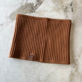 Cache-cou mi-saison tricot brun Deux par Deux 6/24 mois