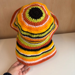 Chapeau tricot orange