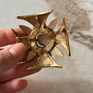 Broche vintage croix de Malte Florenza