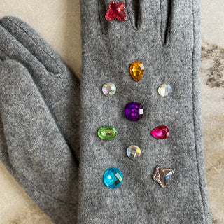 Gants en laine gris