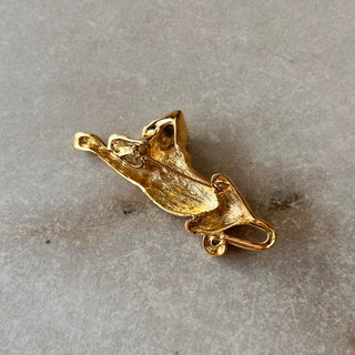 Broche vintage félin doré