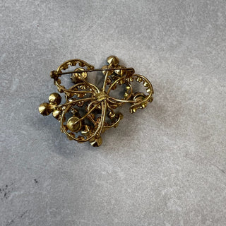 Broche dorée et verte vintage Triad