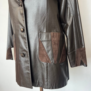 Manteau en cuir brun Lavoie Morin cuir et fourrures