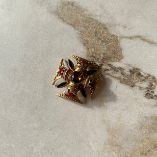Broche vintage croix de Malte Florenza