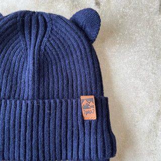 Tuque mi-saison tricot bleu marin Deux par Deux 6/12 mois