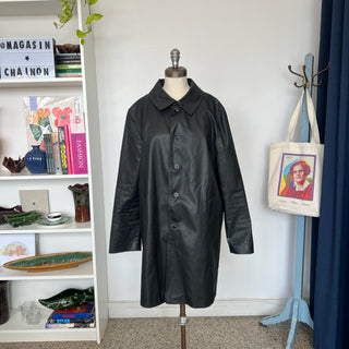 Manteau long mi-saison ciré M0851