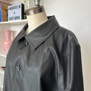 Manteau long mi-saison ciré M0851