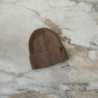 Tuque mi-saison tricot brun/beige Deux par Deux 2/4 ans