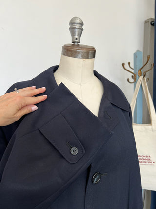 Manteau trench coat imperméable doublé en laine Aquascutum