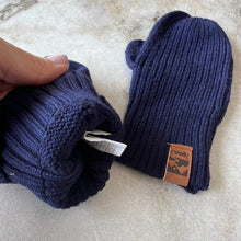Charger l'image dans la galerie, Mitaines mi-saison tricot bleu Deux par Deux
