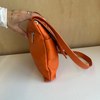 Sac bandoulière en cuir orange