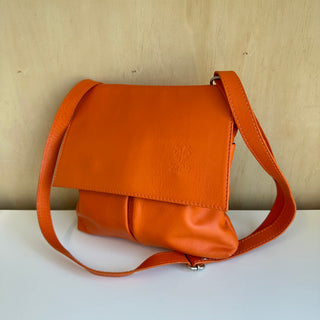 Sac bandoulière en cuir orange