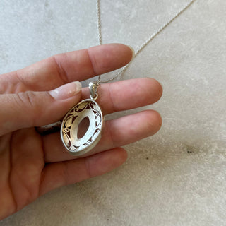 Collier vintage gros pendentif argent 925