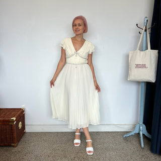 Robe midi plissée en mousseline Self-portrait