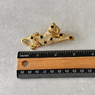 Broche vintage félin doré
